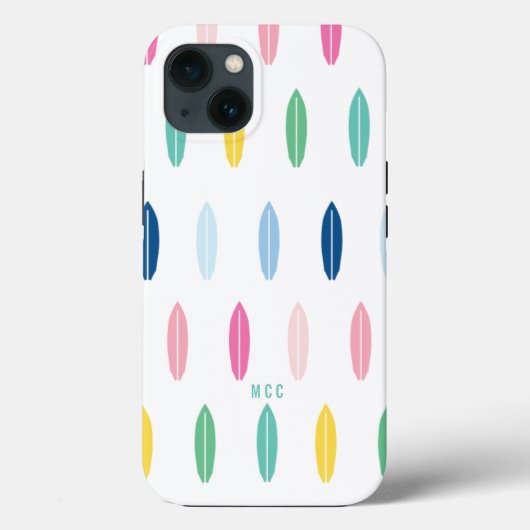 Rainbow Surfboard Personalisiert Case-Mate iPhone Hülle (Rückseite)