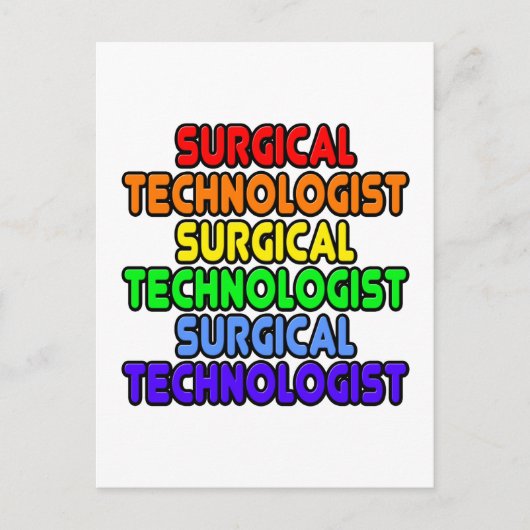 Rainbow Surgical Technologe Postkarte (Vorderseite)