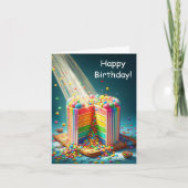 Rainbow Surprise Birthday Cake Karte (Vorderseite)