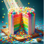 Rainbow Surprise Birthday Cake Karte