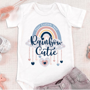 Rainbow Süsse und Hearts Girl oder Boy Custom Text Baby Strampler