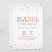 Rainbow Süßigkeiten Sprinkles Geburtstag Einladung (Vorderseite)