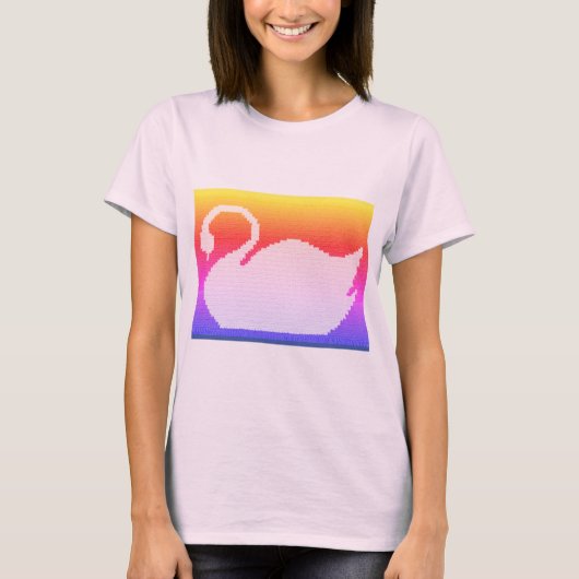 Rainbow Swan Artisan Designer Crochet Print T-Shirt (Vorderseite)