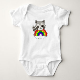 Rainbow Sweet Animals Colorful Raccoon Baby Strampler