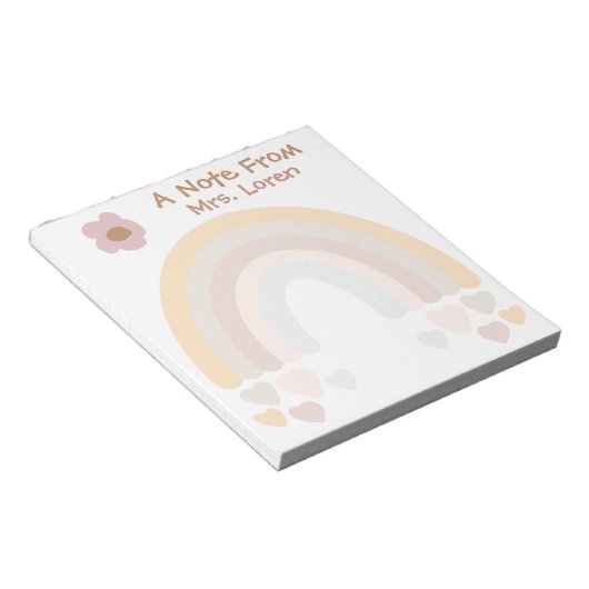 Rainbow Sweet Boho Lehrer Notizblock (angewinkelt)
