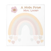 Rainbow Sweet Boho Lehrer Notizblock (Vorderseite)