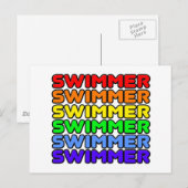 Rainbow Swimmer Postkarte (Vorne/Hinten)