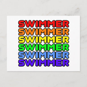 Rainbow Swimmer Postkarte