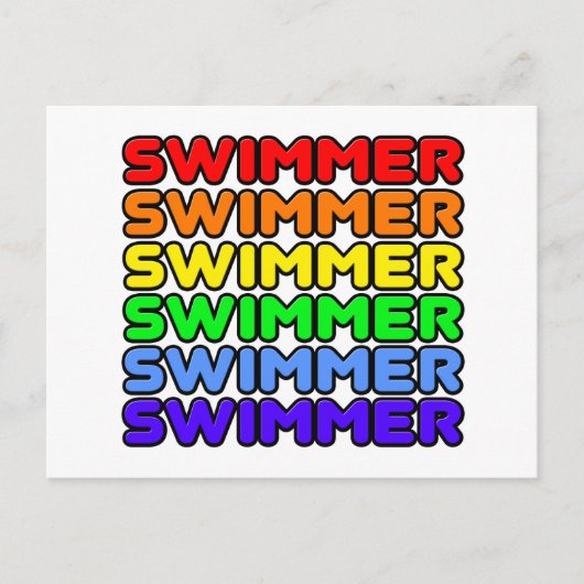 Rainbow Swimmer Postkarte (Vorderseite)