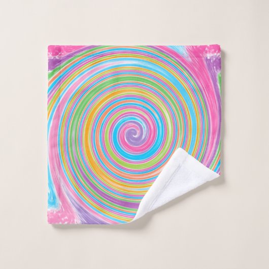 Rainbow-Swirbelmuster Badhandtuch Set (Waschlappen)