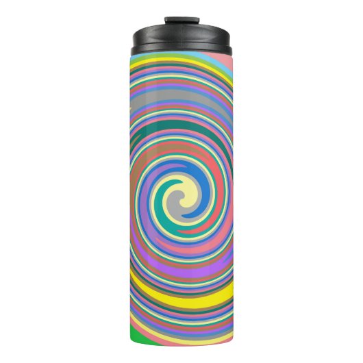 Rainbow-Swirbelmuster Thermosbecher (Vorderseite)