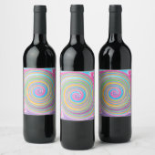 Rainbow-Swirbelmuster Weinetikett (Flaschen)