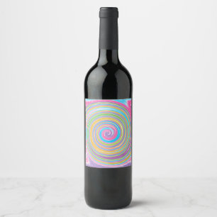 Rainbow-Swirbelmuster Weinetikett