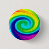 Rainbow Swirl Abstrakt Art Design Button (Vorderseite)