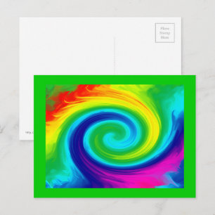 Rainbow Swirl Abstrakt Art Design Postkarte