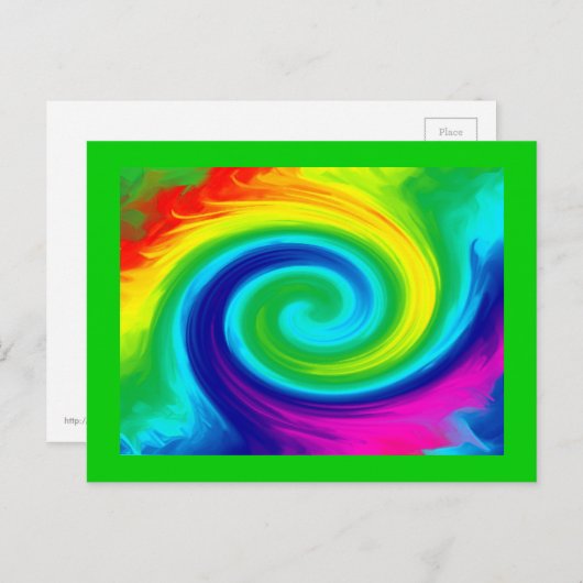 Rainbow Swirl Abstrakt Art Design Postkarte (Vorne/Hinten)