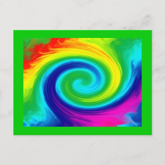Rainbow Swirl Abstrakt Art Design Postkarte (Vorderseite)
