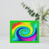 Rainbow Swirl Abstrakt Art Design Postkarte (Stehend Vorderseite)