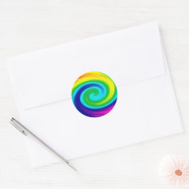 Rainbow Swirl Abstrakt Art Design Runder Aufkleber