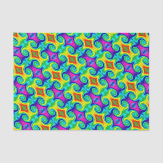 Rainbow Swirl Abstrakt Art Design Seidenpapier (Vorderseite)