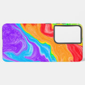 Rainbow Swirl Abstrakt Fluid Art Samsung Galaxy Hülle (Linke Seite)