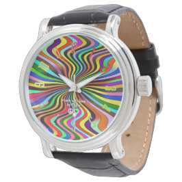 Rainbow Swirl aus Edelstahl Beobachten Armbanduhr