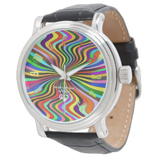 Rainbow Swirl aus Edelstahl Beobachten Armbanduhr