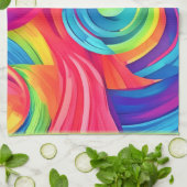 Rainbow Swirl Chaos Design Geschirrtuch (Gefaltet)