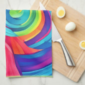 Rainbow Swirl Chaos Design Geschirrtuch (Viertel Falte)