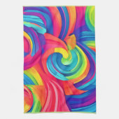 Rainbow Swirl Chaos Design Geschirrtuch (Vertikal)