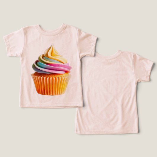 Rainbow Swirl Cupcake with Colorful Wrapper (Design Vorderseite & Rückseite)