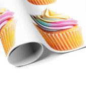 Rainbow Swirl Cupcake with Colorful Wrapper Geschenkpapier (Rolleneckpunkt)