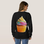 Rainbow Swirl Cupcake with Colorful Wrapper Sweatshirt (Schwarz voll)