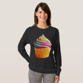 Rainbow Swirl Cupcake with Colorful Wrapper T-Shirt (Vorne ganz)