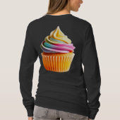 Rainbow Swirl Cupcake with Colorful Wrapper T-Shirt (Rückseite)