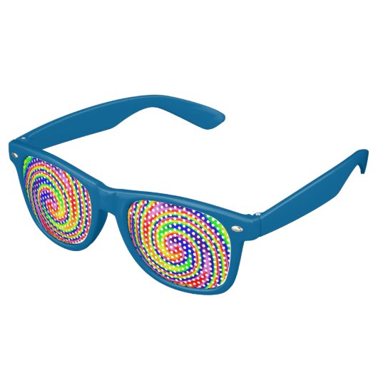 Rainbow Swirl farbenfroh fröhlicher Spaß Kunst Partybrille (Schrägansicht)