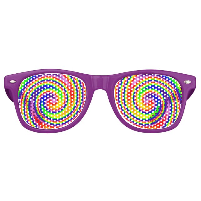 Rainbow Swirl Farbenfrohe Freude Partybrille (Vorderseite)