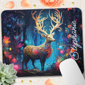 Rainbow Swirl Forest Deer Personalisiert Mousepad