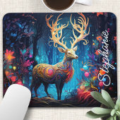 Rainbow Swirl Forest Deer Personalisiert Mousepad