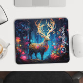 Rainbow Swirl Forest Deer Personalisiert Mousepad