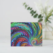 Rainbow Swirl Fraktal Postkarte (Stehend Vorderseite)