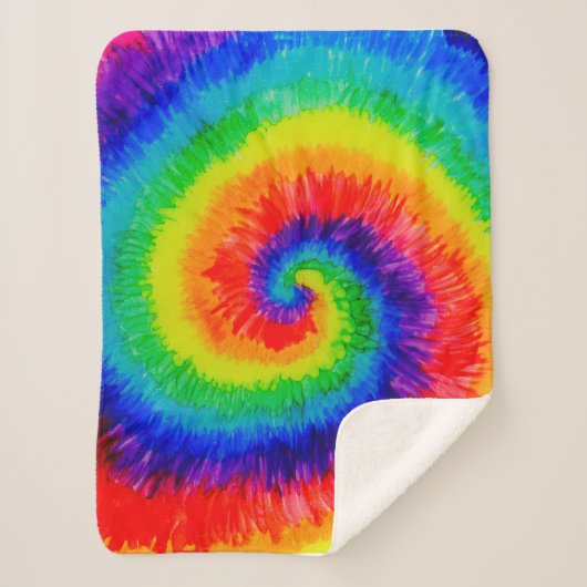 Rainbow Swirl Gefärbte Krawatte Alkoholtingenmaler Sherpadecke (Vorderseite)