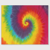 Rainbow Swirl Gefärbte Krawatte Groovy Cool Geschenkpapier (Flach)