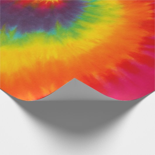 Rainbow Swirl Gefärbte Krawatte Groovy Cool Geschenkpapier (Ecke)