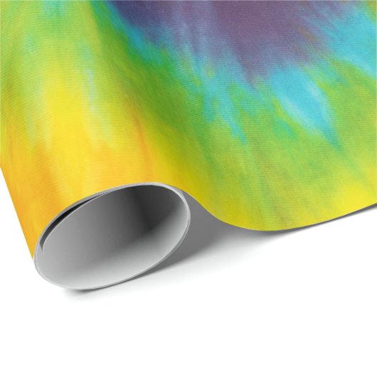 Rainbow Swirl Gefärbte Krawatte Groovy Cool Geschenkpapier (Rolleneckpunkt)