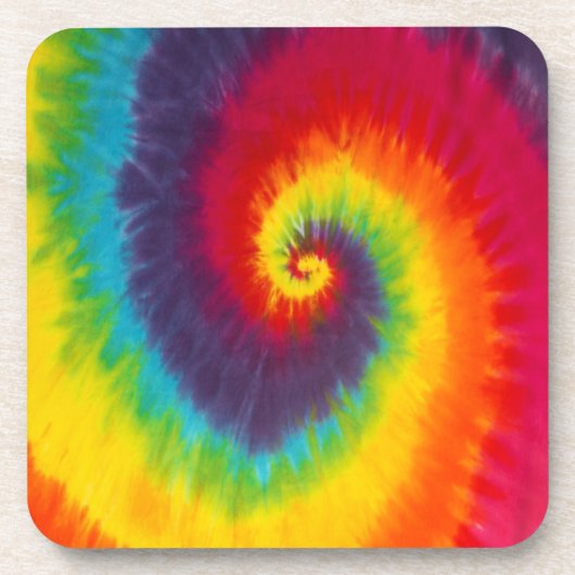 Rainbow Swirl Gefärbte Krawatte Groovy Cool Getränkeuntersetzer (Vorderseite)