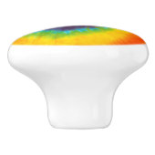 Rainbow Swirl Gefärbte Krawatte Groovy Cool Keramikknauf (Seitenansicht)
