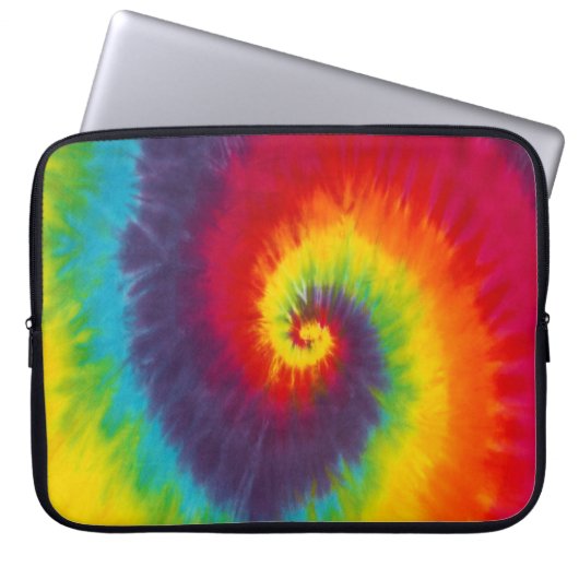 Rainbow Swirl Gefärbte Krawatte Groovy Cool Laptopschutzhülle (Vorderseite)