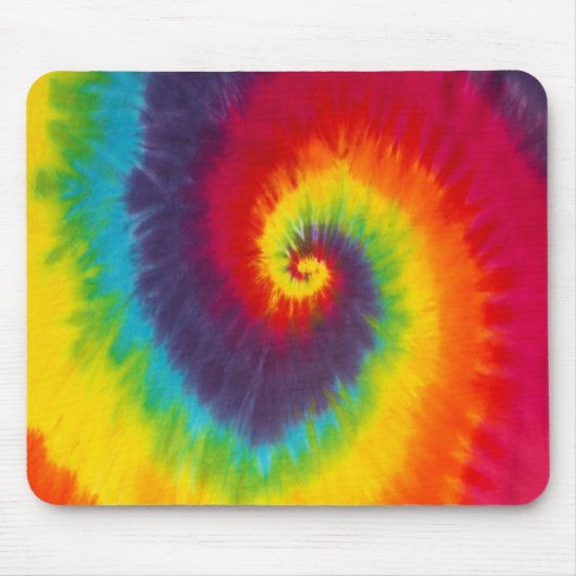 Rainbow Swirl Gefärbte Krawatte Groovy Cool Mousepad (Vorne)