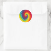 Rainbow Swirl Gefärbte Krawatte Groovy Cool Runder Aufkleber (Tasche)